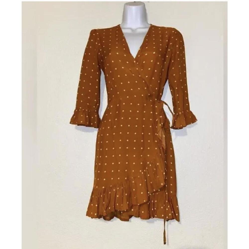 Faithfull the Brand Carmel Wrap Dress in Stefano US Size 4 - Picture 2 of 4